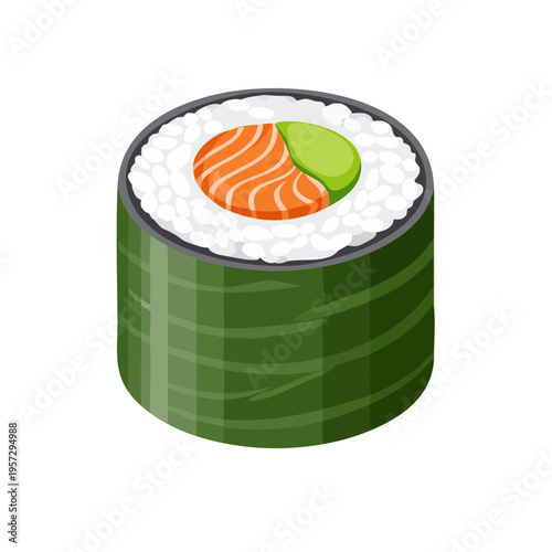 Vector isometric icon of maki sushi