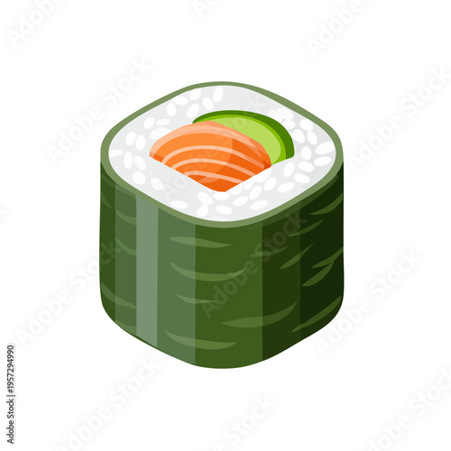 Vector isometric icon of maki sushi