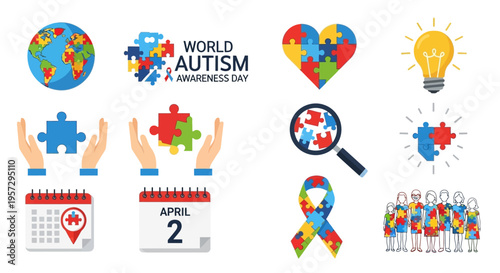 World autism awareness day symbols of understanding acceptance and support