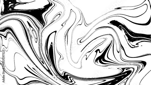 Abstract background. Ink marbling textures.Black and White Hand drawn marble illustrations, ebru aqua paper and silk prints. Traditional Turkish ebru technique. Painting design.