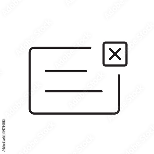 A vector icon representing a rejected request in approval workflow systems, created in line style with editable stroke