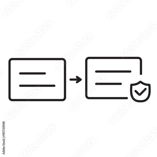 A vector icon representing delegated approval in workflow systems, created in line style with editable stroke