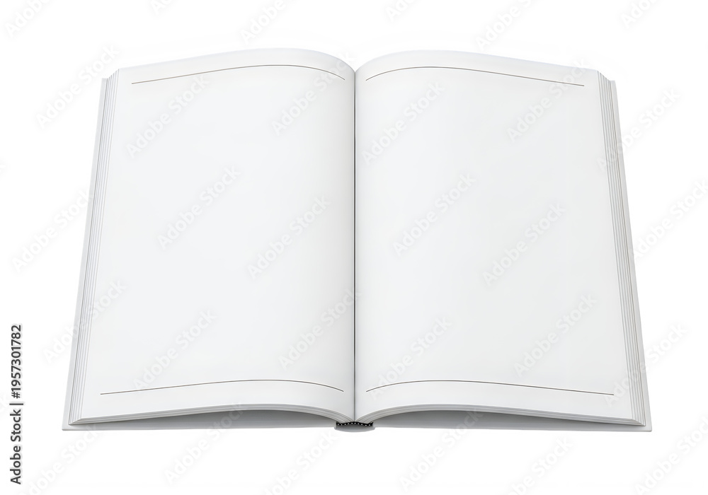 Naklejka premium An open notebook with blank white pages