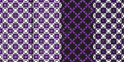 Geometric pattern featuring repeating purple and white diamond shapes