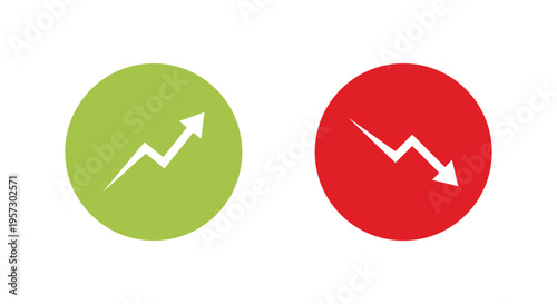 Growth and decline icon. Up down trend symbol. Increase decrease arrow sign
