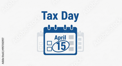 A vector graphic illustration of a calendar marking Tax Day on April 15