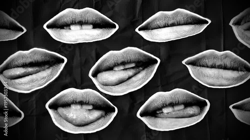 A looping background featuring fun stop motion style cut out mouths.
