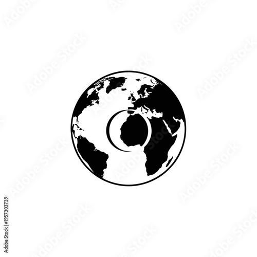 Stylized Earth Globe Illustration with Continents and Oceans.