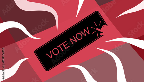 Vote Now, flat color vector illustration