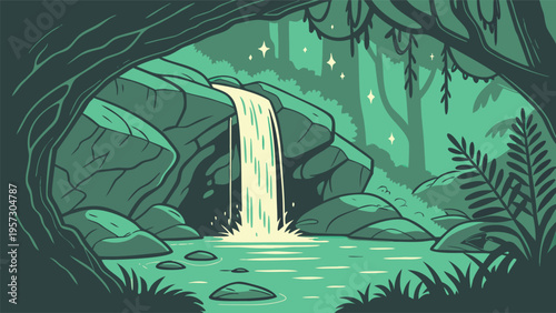 Fantasy Landscape and Mythical Adventure World Illustration