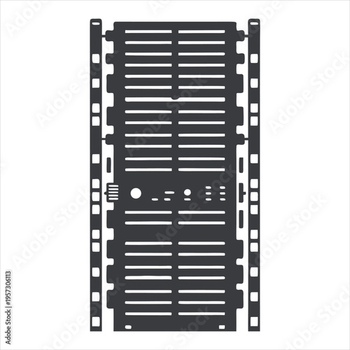 A sleek black electronic device with a modern design on a white background