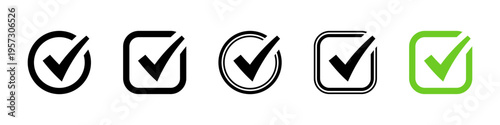 check mark icon button set. check box icon with right or correct buttons and yes checkmark tick box icons - checkbox symbol sign. check mark box square frame. vector illustration