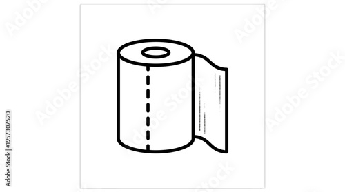 Black and White Roll of Paper Towels