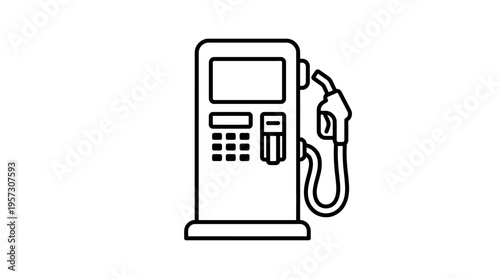 Minimalist Black and White Gas Pump Icon