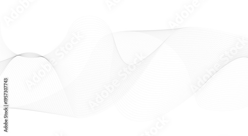 Abstract vector black and white background with wavy lines. Stylized line art background. Vector illustration.