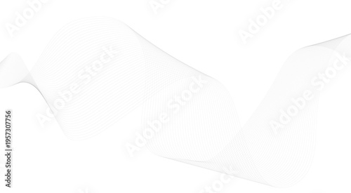 Abstract wave element for design. Digital frequency track equalizer.  Vector illustration. Wave with lines created using blend tool. Stylized line art background.