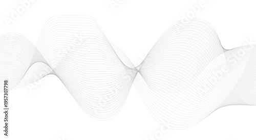Abstract wave element for design. Digital frequency track equalizer.  Vector illustration. Wave with lines created using blend tool. Stylized line art background.