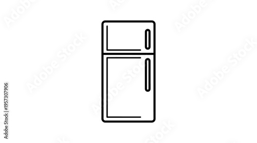 Black and White Refrigerator Outline