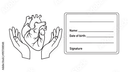 Heart Protection And Medical Form Concept Representing Patient Records, Cardiology Care And Health Documentation Vector Illustration