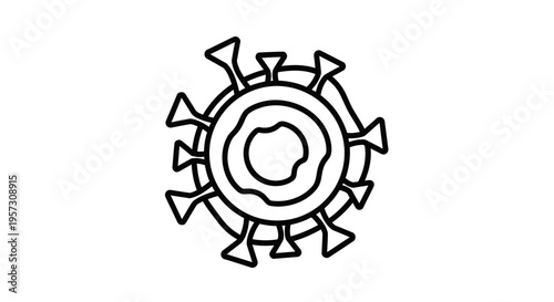 Coronavirus Icon Outline, Virus Symbol, Microbe, Bacteria, Disease, Health, Medical, Pandemic