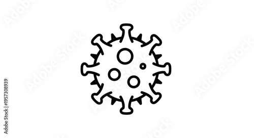 Coronavirus Icon, Virus Symbol, Microbe, Bacteria, Disease, Infection, Medical, Health, Science