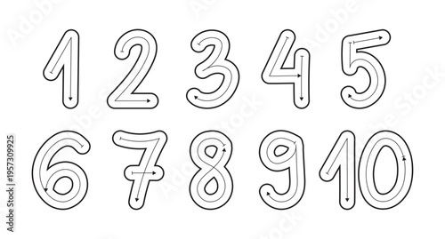 How to Write Numbers or Tracing Number from 1 to 10 Coloring Page for School