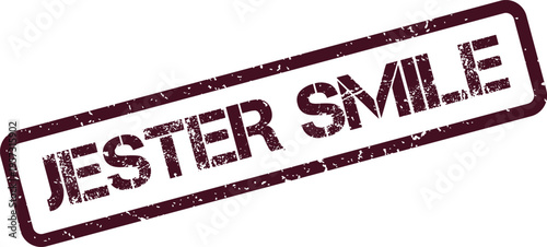 Jester Smile grungy rectangular seal for humor entertainment and playful fun