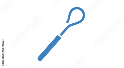 Blue Loop Wire Loop Tool for Medical or Laboratory Use, Isolated on White Background