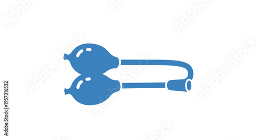 Blue Medical Bulb Syringe Icon Vector Illustration