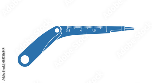 Blue Measuring Tool with Ruler Markings for Precision and Measurement