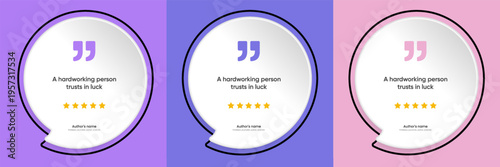 3D bubble testimonial banner, quote, infographic. Social media post template designs for quotes. Empty speech bubbles, quote bubbles and text box. Vector Illustration EPS10.