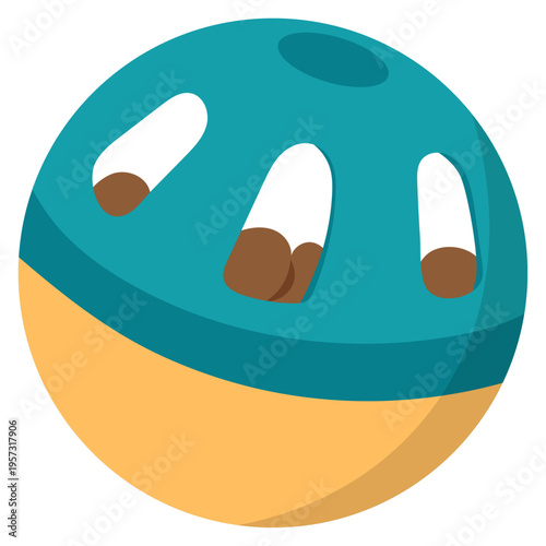 Pet Treat Dispensing Ball Interactive Toy Vector Illustration
