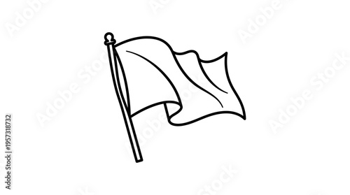 Waving White Flag Outline