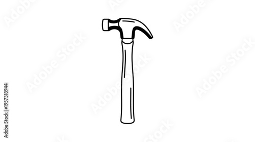 Outline of a Classic Claw Hammer