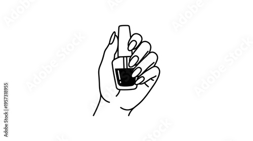 Woman's Hand Holding a Nail Polish Bottle