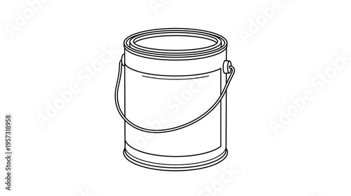 Outline of a Paint Can with Handle