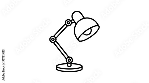 Minimalist Black and White Desk Lamp Icon