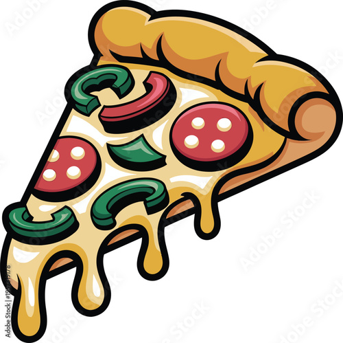 Cute cartoon a illustrator vector pizza