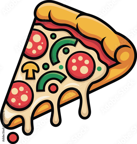 Cute cartoon a illustrator vector pizza