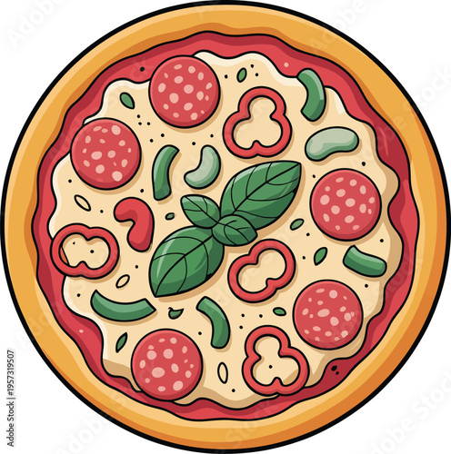 Cute cartoon a illustrator vector pizza