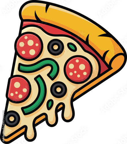 Cute cartoon a illustrator vector pizza