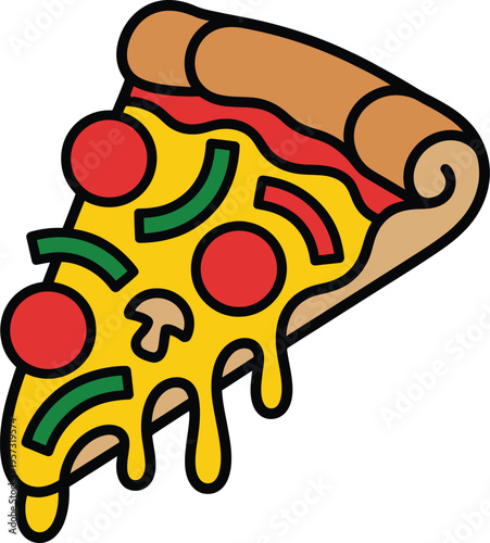 Cute cartoon a illustrator vector pizza