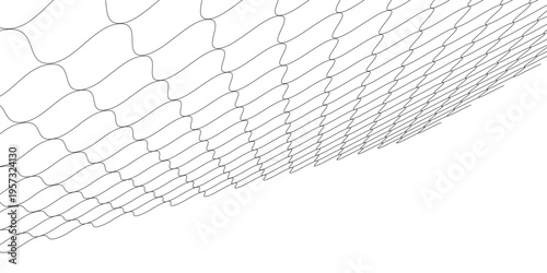 Pola jaringan melengkung. Desain mulus untuk pakaian olahraga atau peralatan seperti gol sepak bola, jaring bola voli, keranjang basket, jaring hoki, dan perlengkapan atletik bagian 3