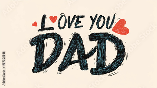 Vector 'I Love You Dad' Father's Day illustration