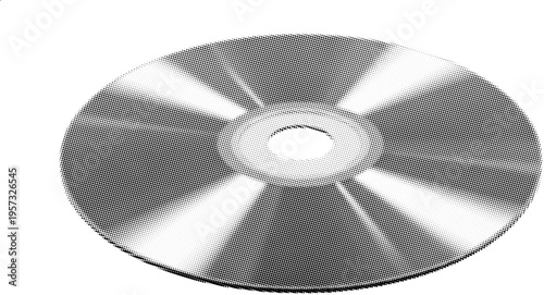 Compact Disc Halftone Illustration Data Storage Concept