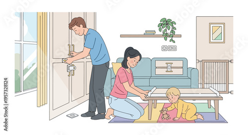 A couple welcomes a visitor into their cozy home showcasing a warm and inviting atmosphere silhouette high quality professional detailed