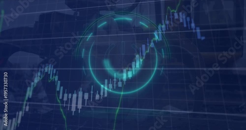 Animation of data processing over off button