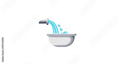 Water Pouring From Spout Into Bowl