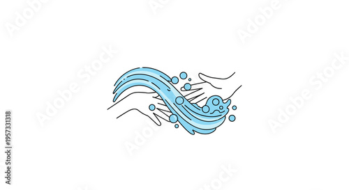 Washing Hands With Water And Bubbles