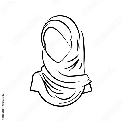 Hijab icon on white background